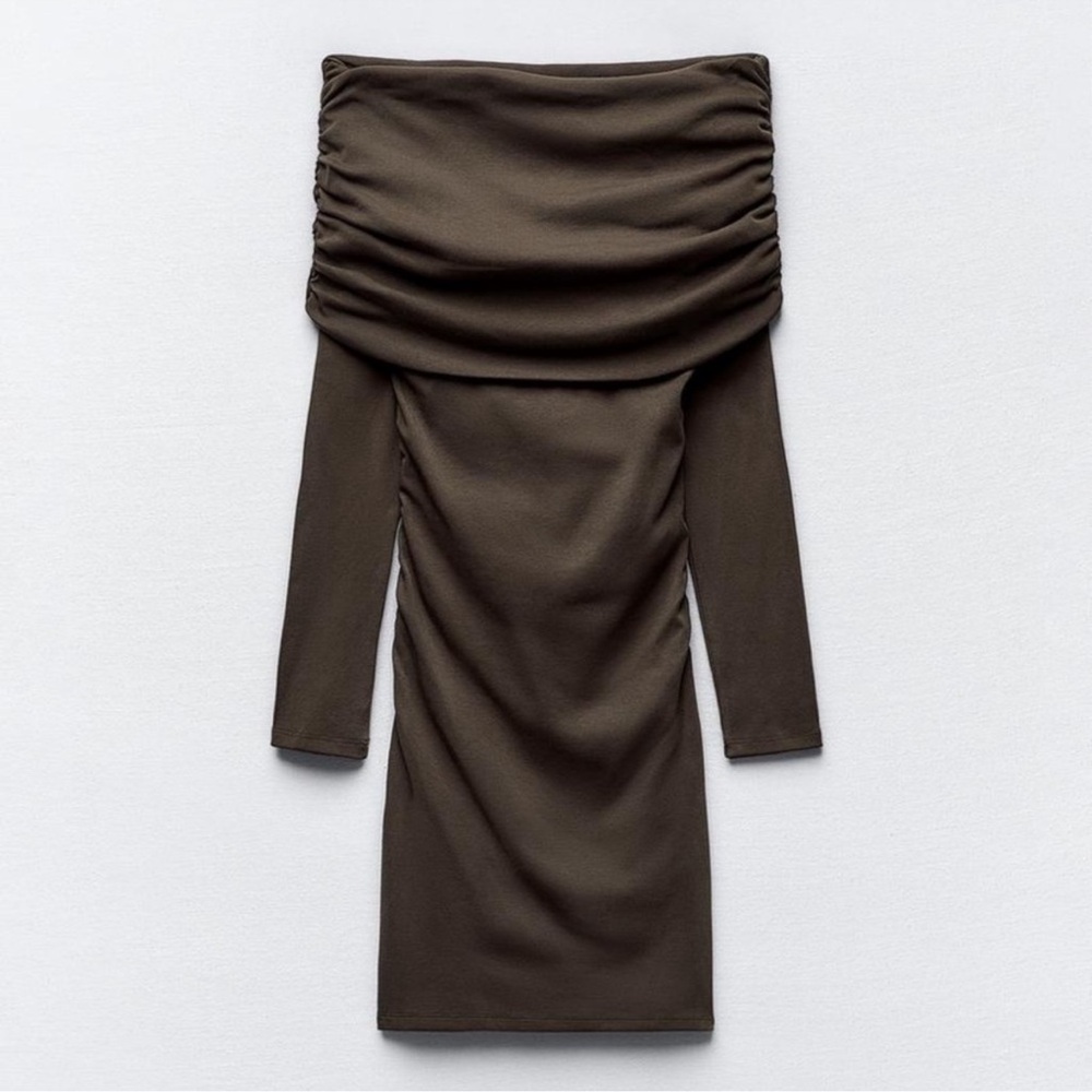 Zara Ruched Off the Shoulder Dress